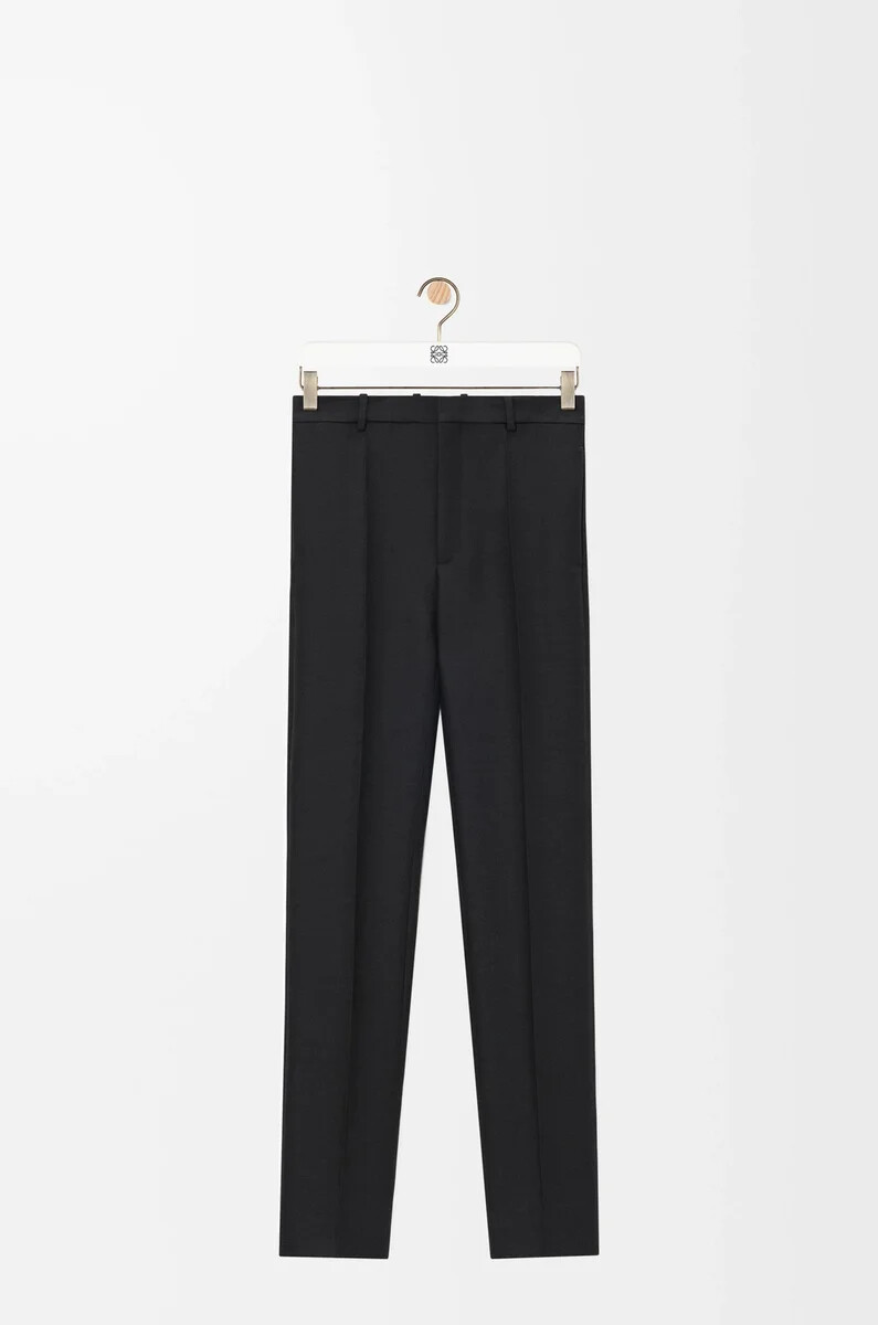 pantaloni in lana e seta nero