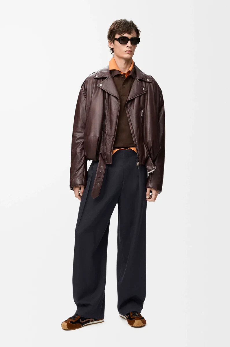 pantaloni in lana blu navy scuro