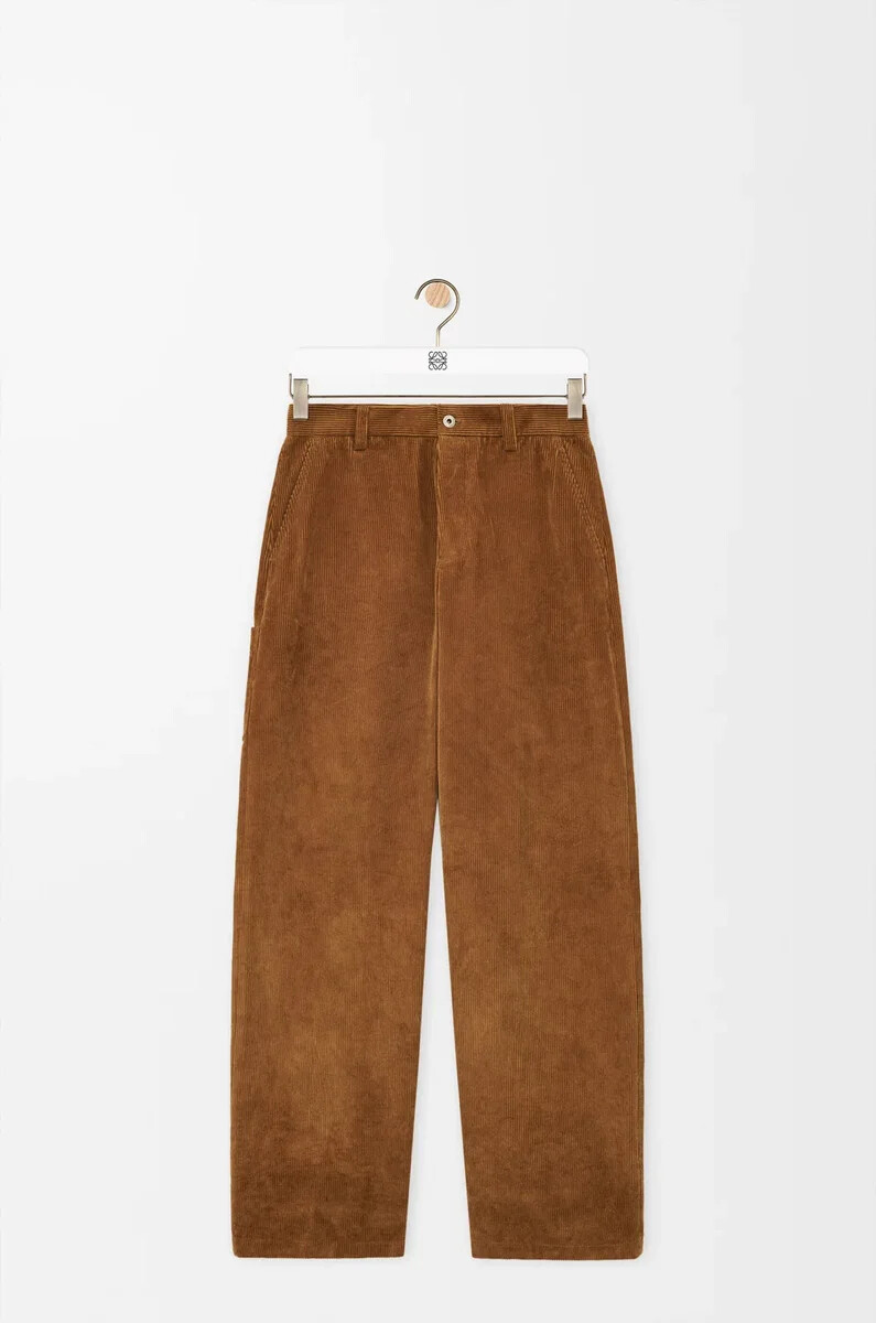 pantaloni in cotone marrone