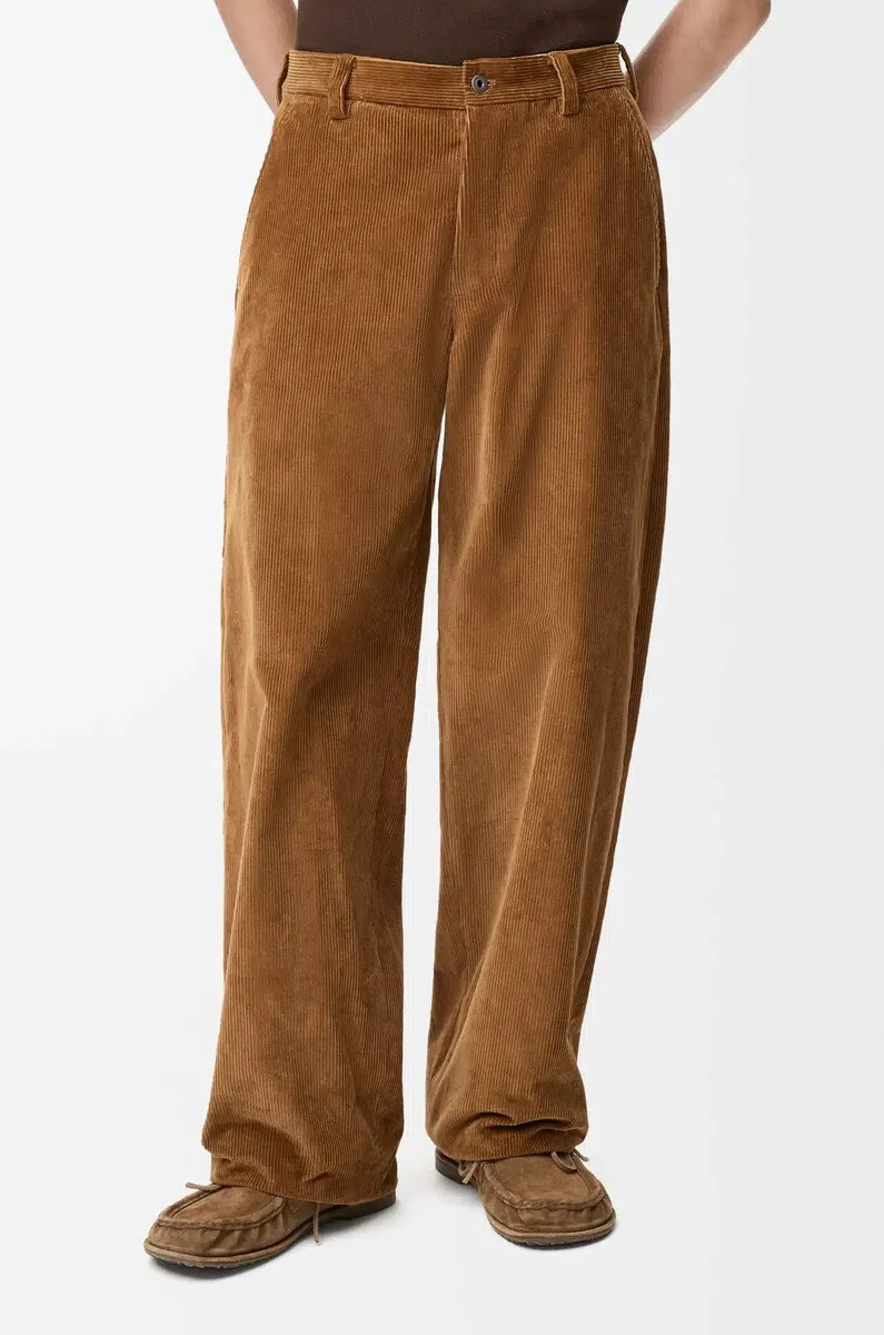 pantaloni in cotone marrone
