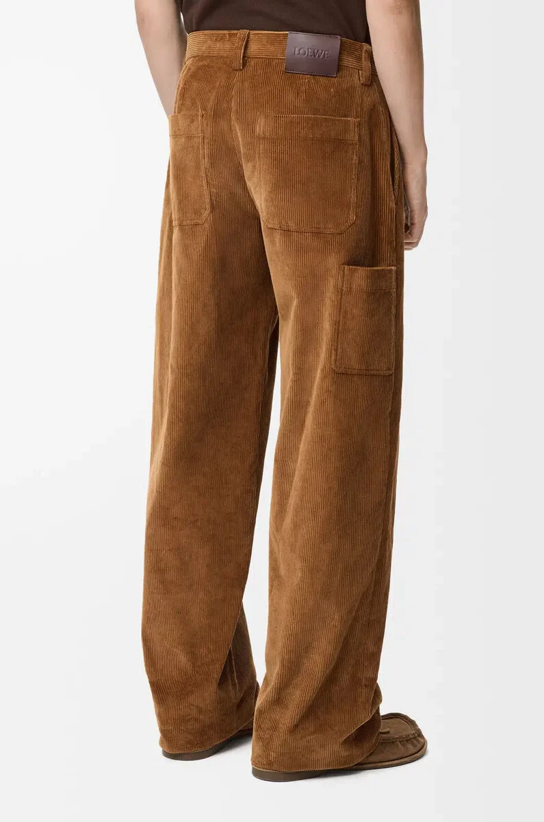 pantaloni in cotone marrone