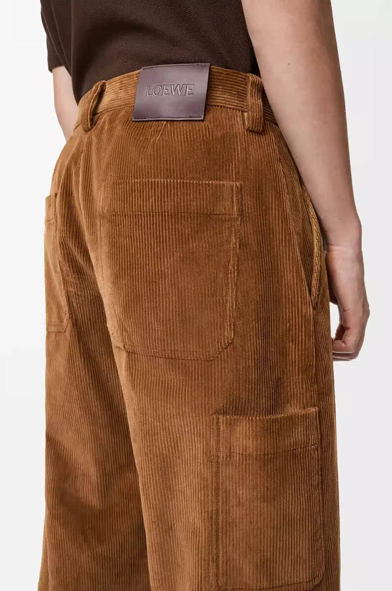 pantaloni in cotone marrone