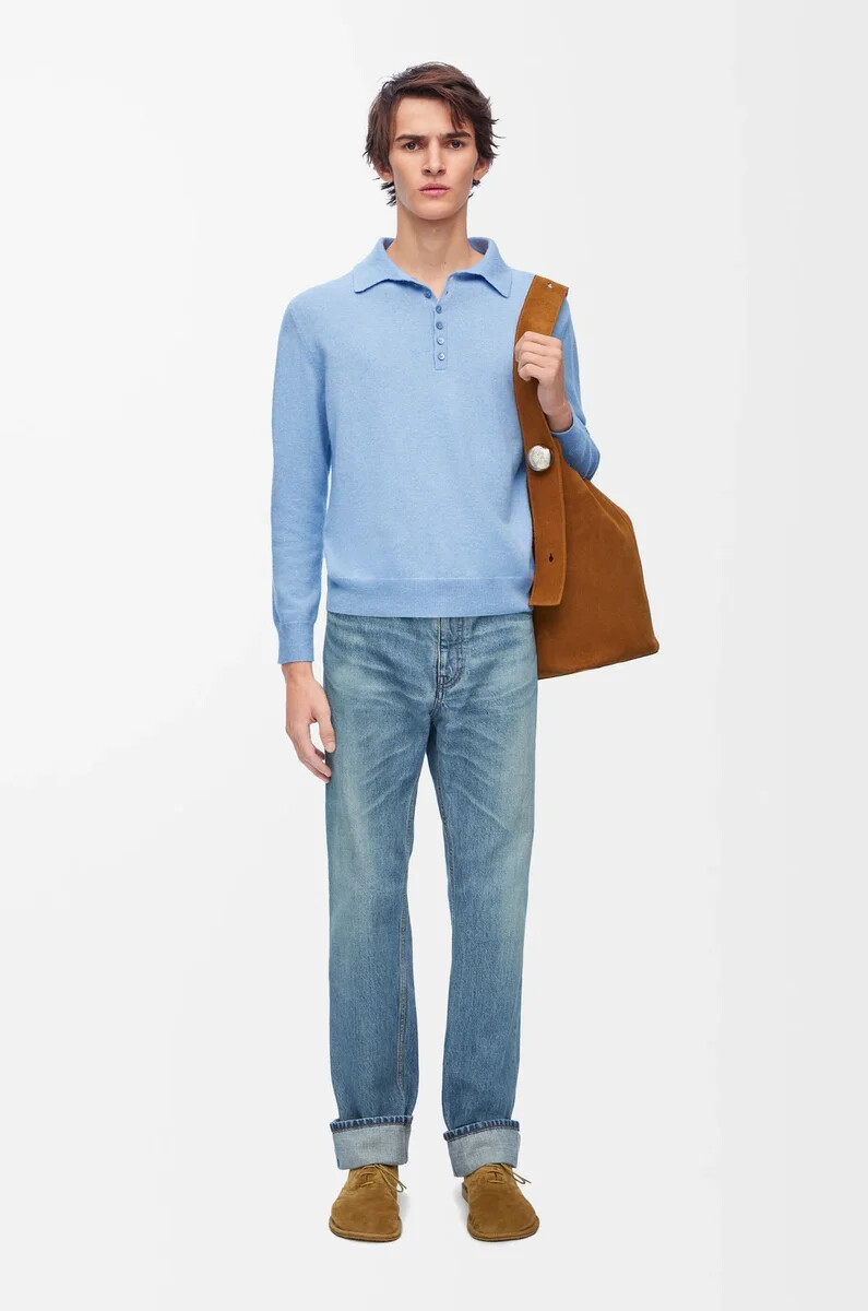 jeans a gamba dritta in denim vintage blue