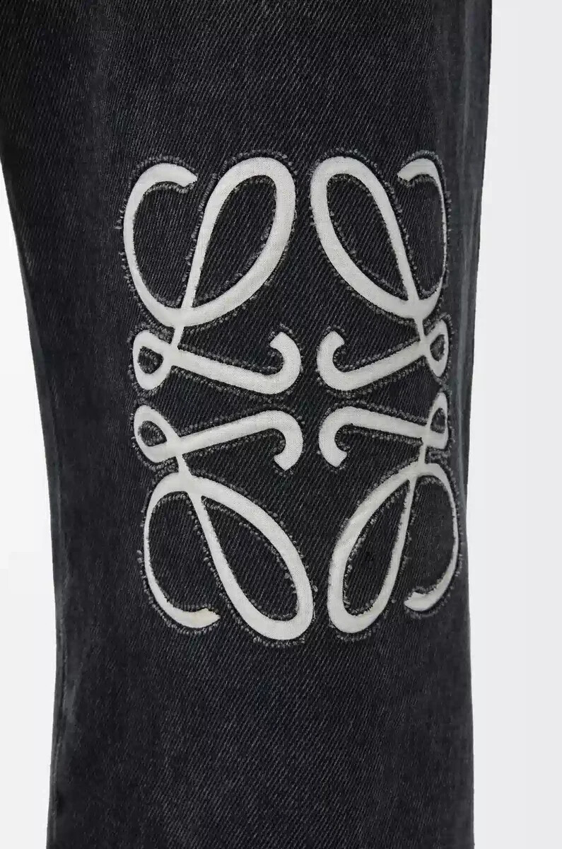 jeans larghi anagram in denim nero