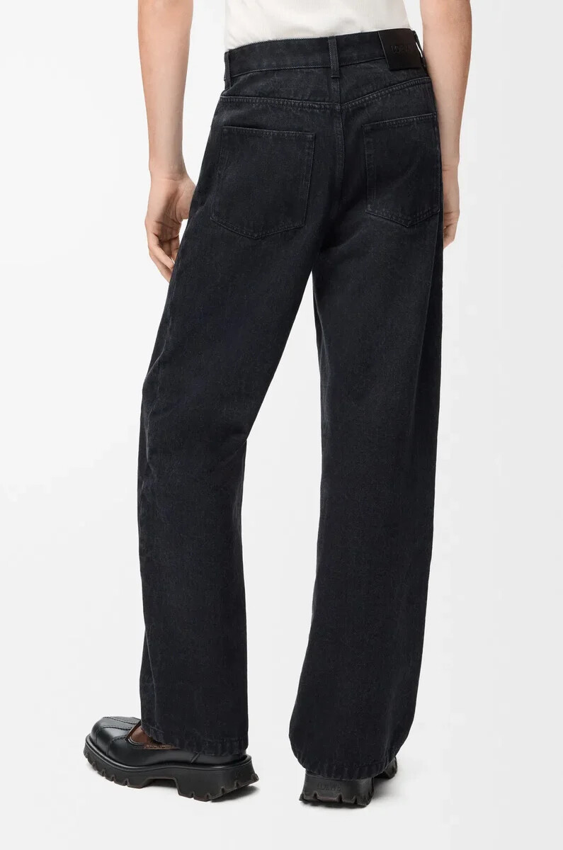 jeans larghi anagram in denim nero