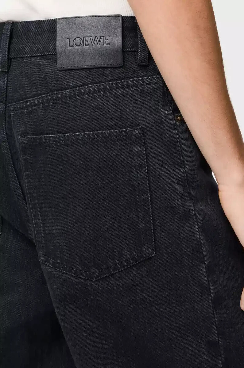 jeans larghi anagram in denim nero