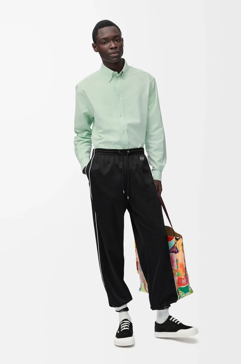 pantaloni della tuta in jersey tecnico nero