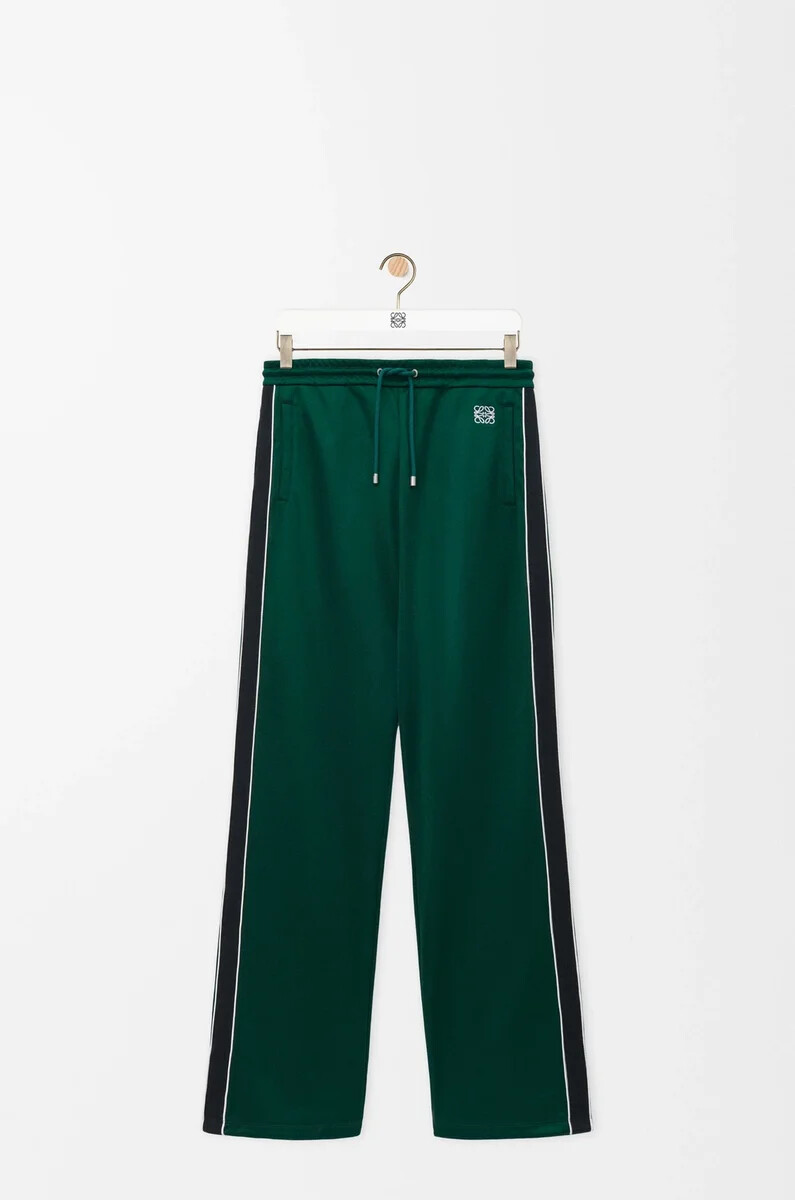 pantaloni della tuta in jersey tecnico verde scuro