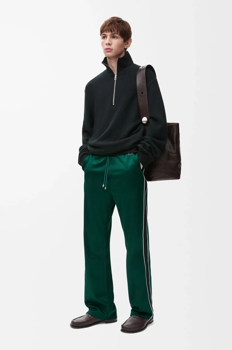 pantaloni della tuta in jersey tecnico verde scuro