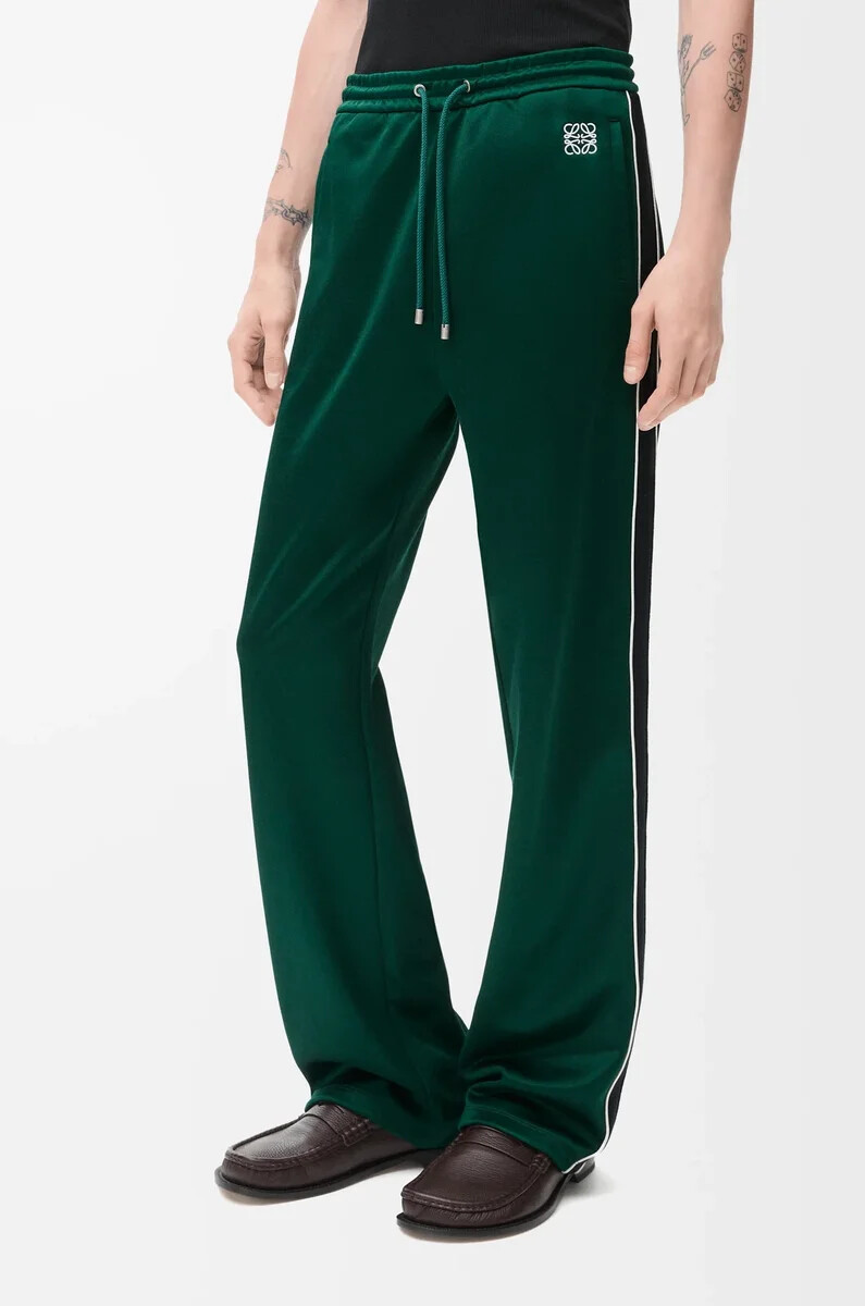 pantaloni della tuta in jersey tecnico verde scuro