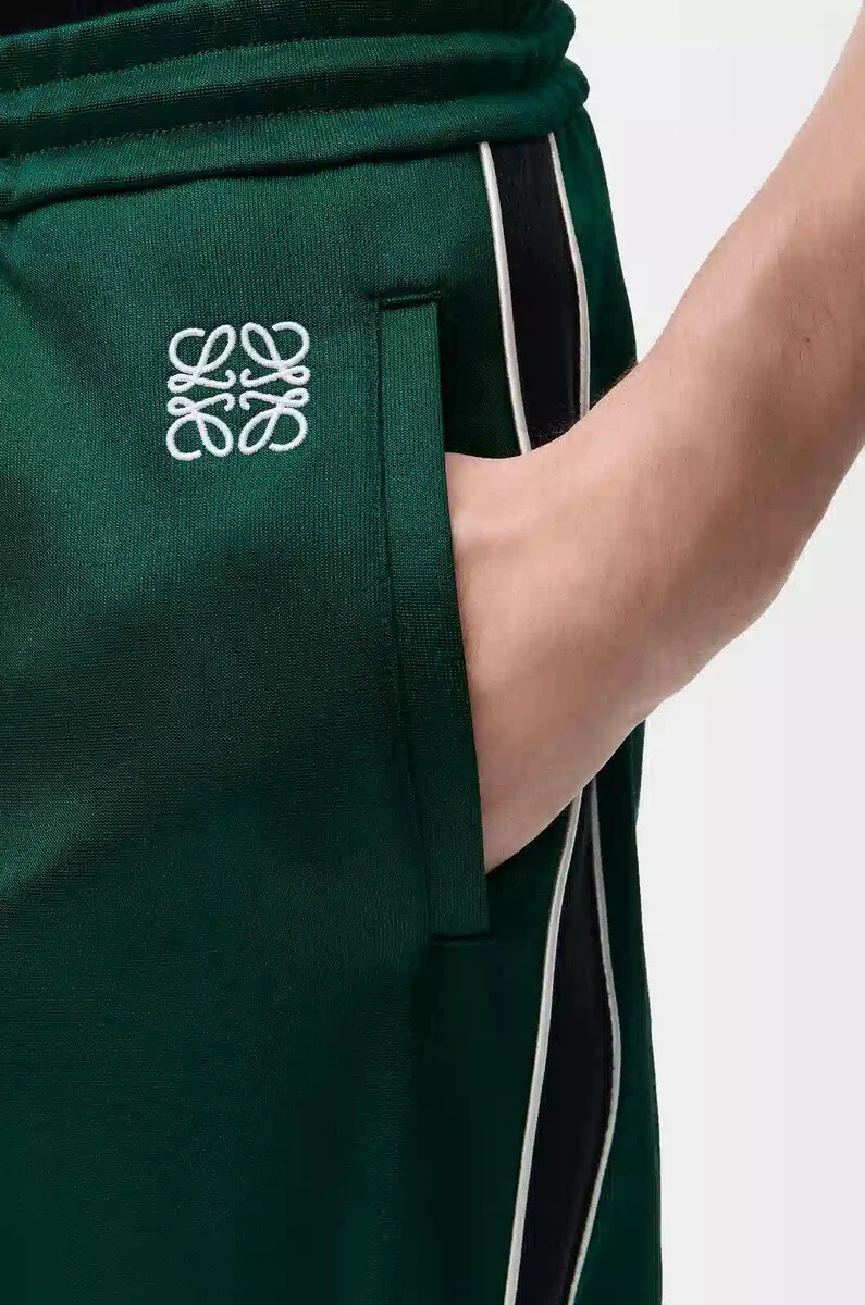 pantaloni della tuta in jersey tecnico verde scuro