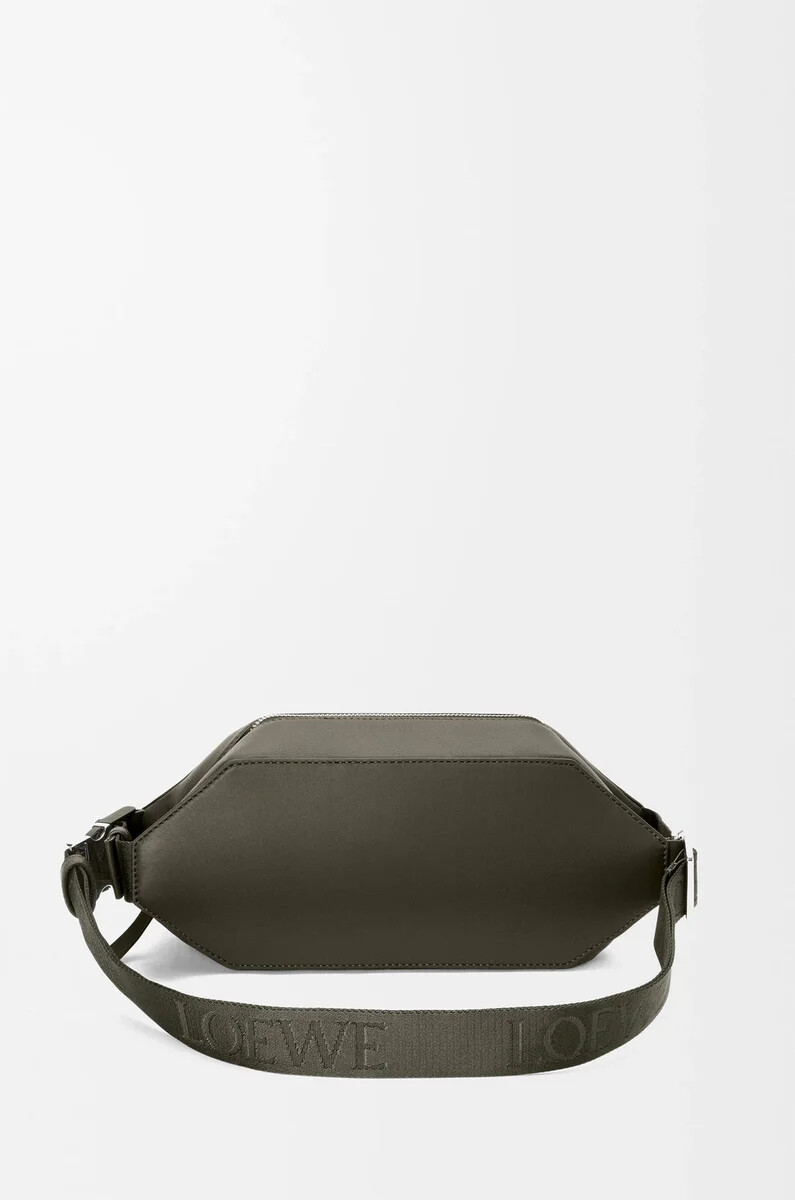 tracolla convertibile in pelle di vitello classica dark khaki
