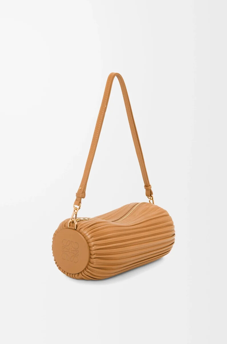 bracciale pouch in nappa dagnello plissettata warm desert