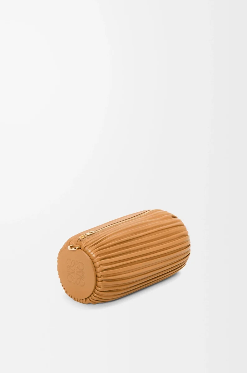 bracciale pouch in nappa dagnello plissettata warm desert