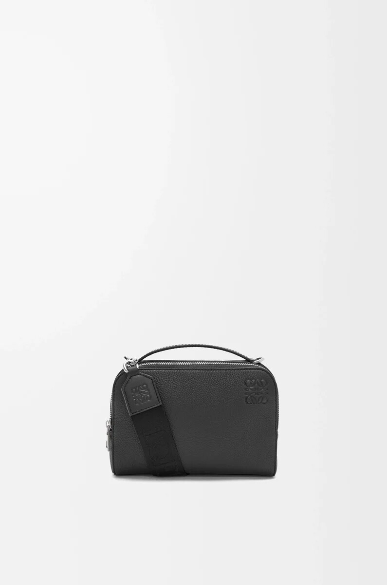 mini borsa a tracolla per fotocamera in morbida pelle di vitello granata nero
