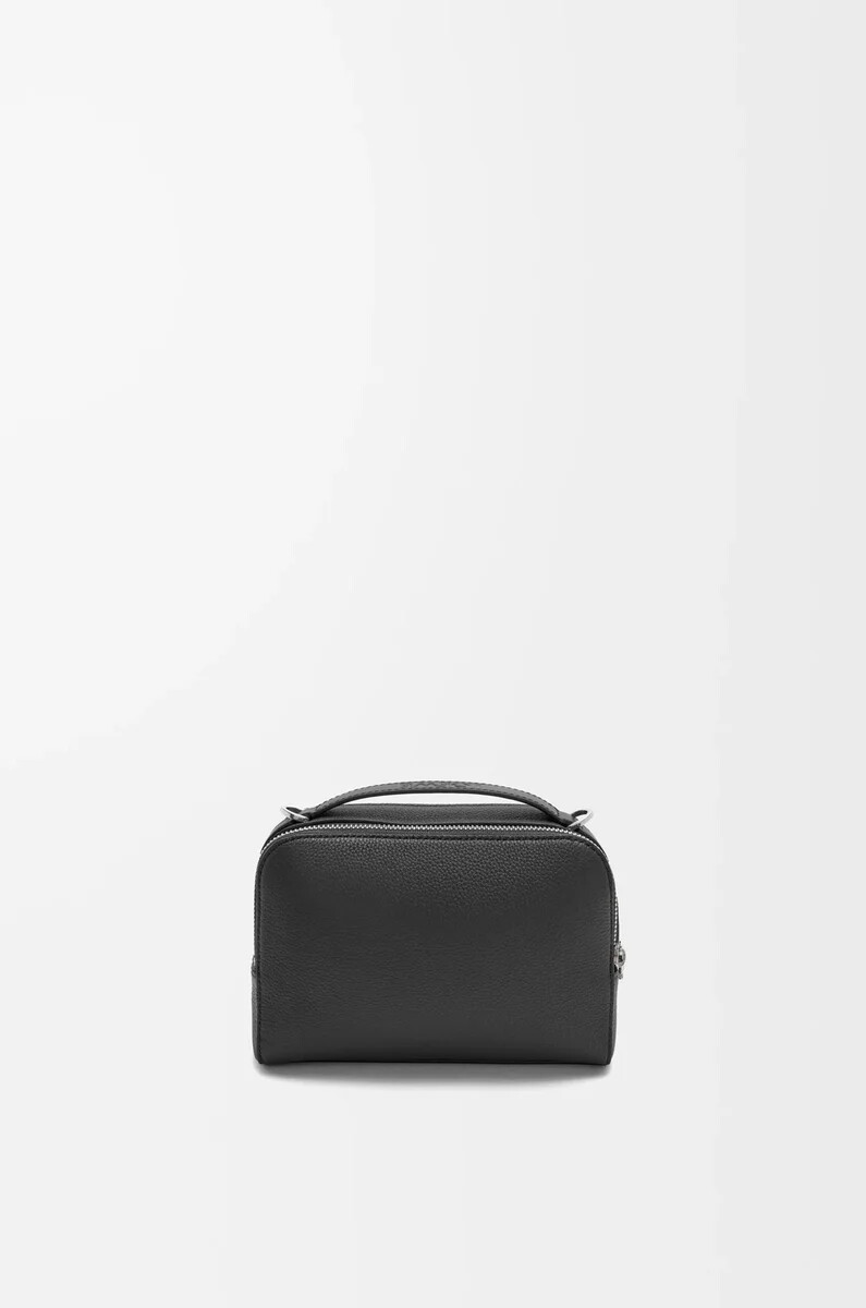 mini borsa a tracolla per fotocamera in morbida pelle di vitello granata nero