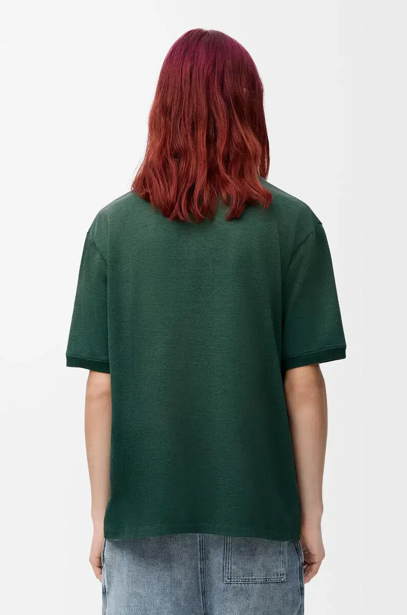 t-shirt ampia in misto cotone verdegrigio